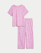 Pijama de diseño con  manga corta y pantalón pesquero FP