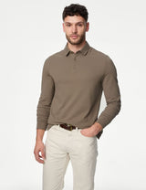 Polo de manga larga liso