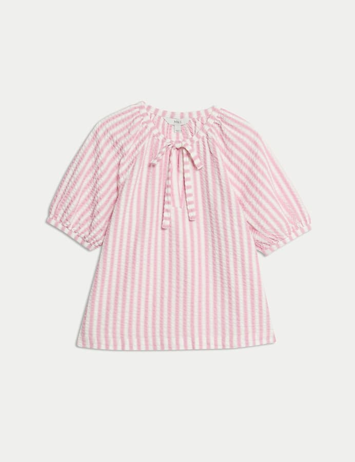 Blusa de rayas de manga corta