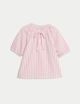 Blusa de rayas de manga corta