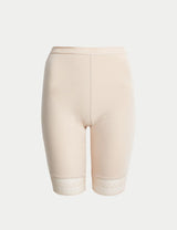 Braga alta Midi de algodón con pata y borde de encaje