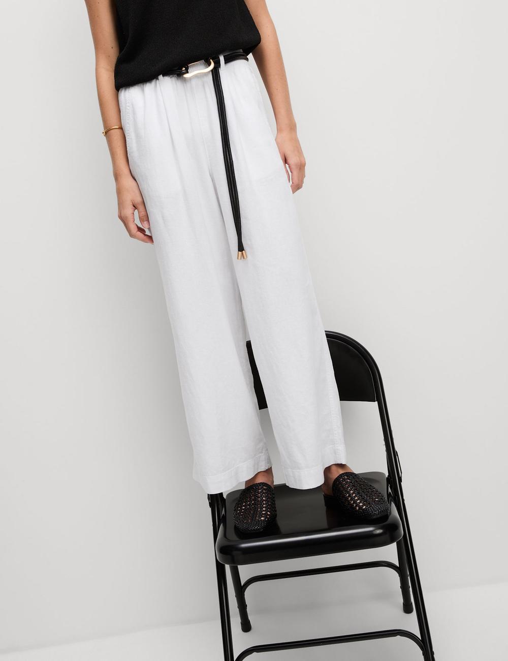 Pantalón pescador de lino viscosa