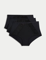 Pack 3 bragas altas con encaje F.B.
