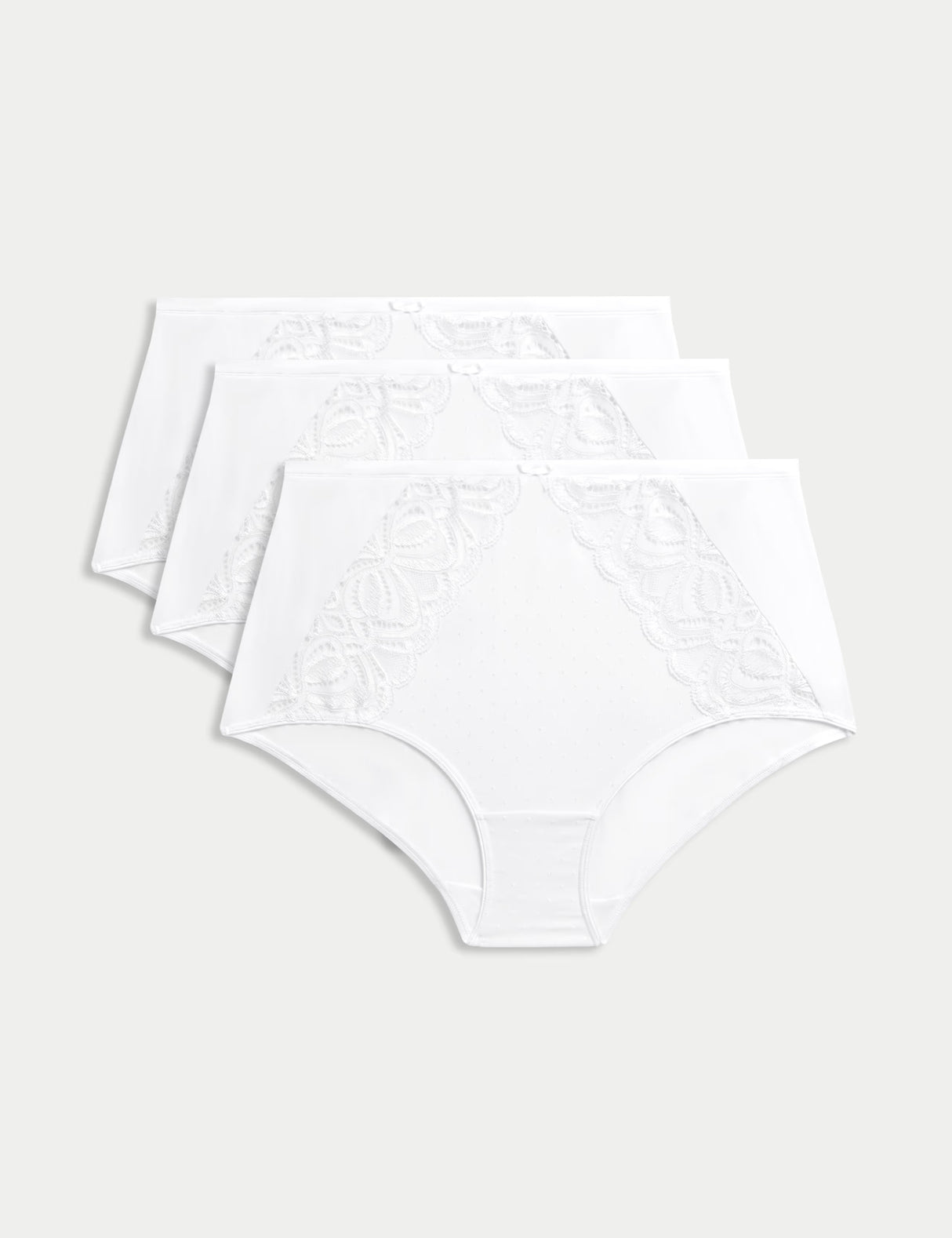 Pack 3 bragas altas con encaje F.B.