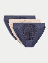 Pack 3 bragas altas detalle encaje H.L.