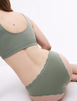 Pack 3 bragas brasileñas de algodón con vivo de encaje