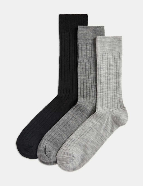 Pack de 3 pares de calcetines de algodón egipcios Autograph
