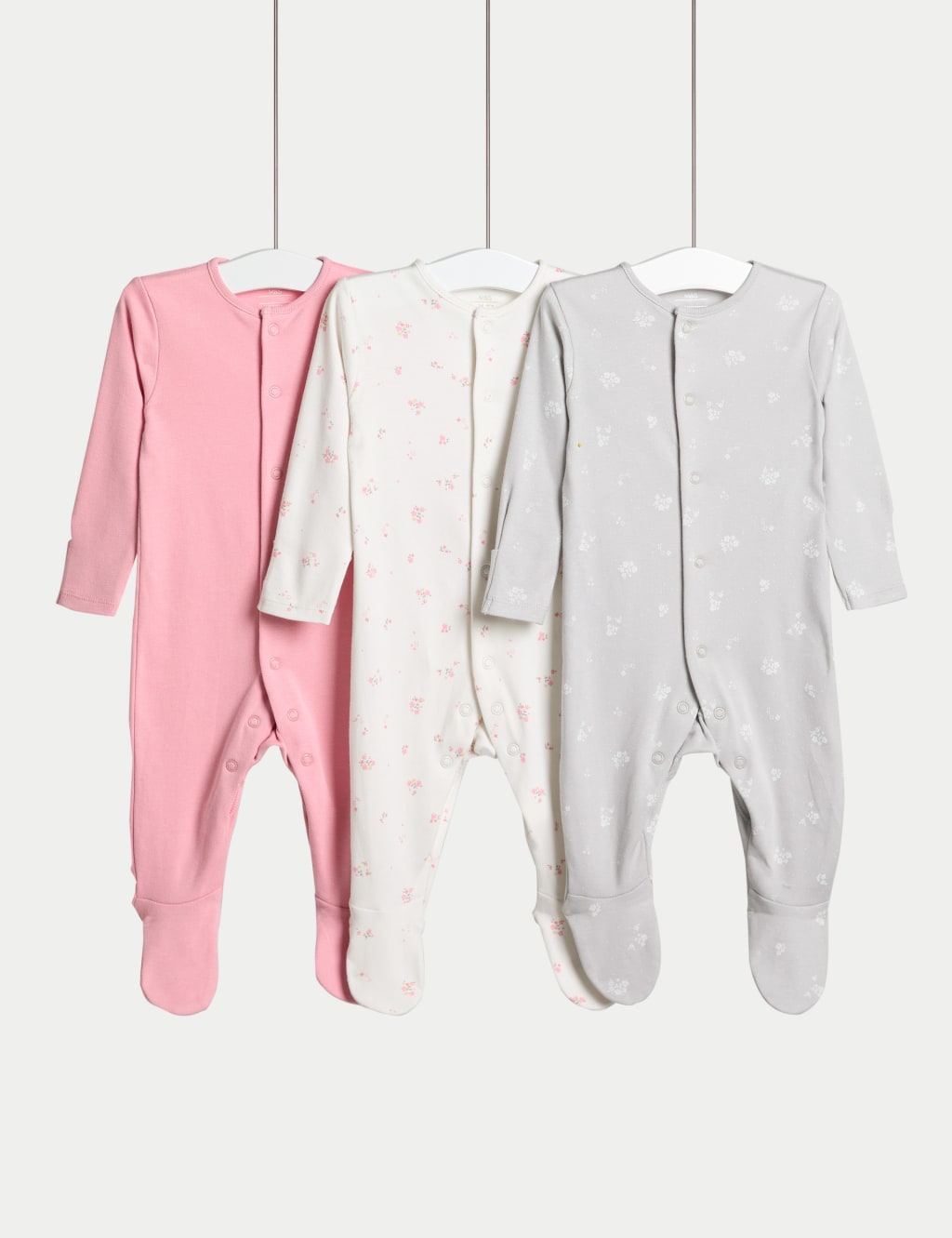 Pack de 3 peleles de dormir diseño floral