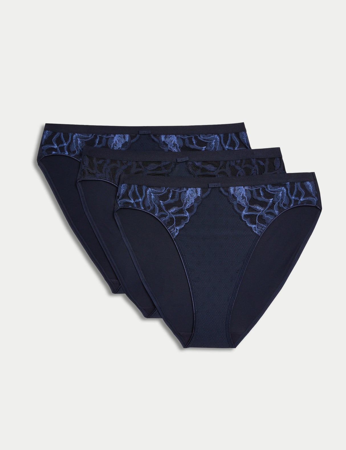 Pack 3 Bragas altas con encaje