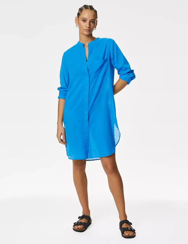 Vestido de playa camisero