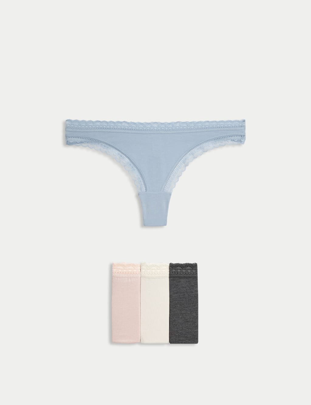 Pack 4 bragas tangas con vivo de encaje
