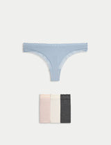 Pack 4 bragas tangas con vivo de encaje