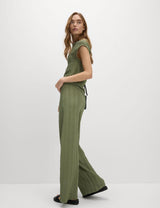 Pantalón de punto con textura de corte ancho