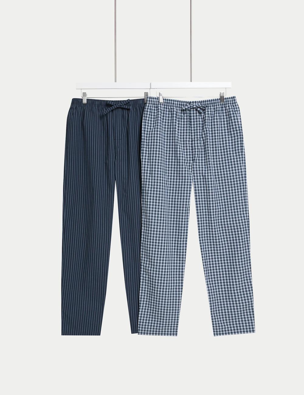 Pack de 2 pantalones largos de tela a cuadros