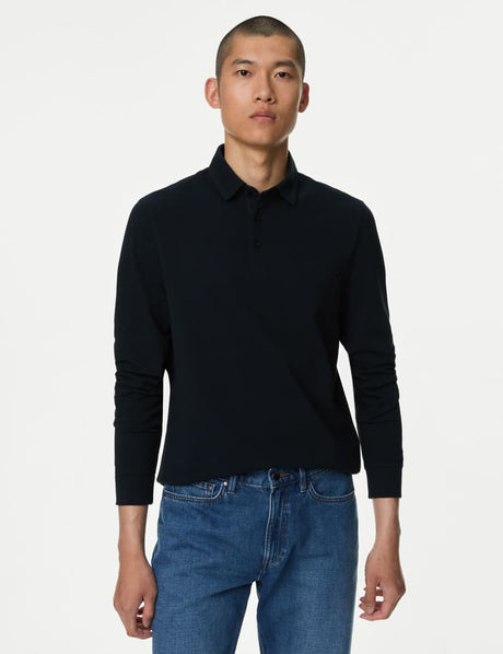 Polo de manga larga liso
