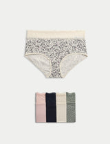 Pack 5 bragas altas detalle encaje