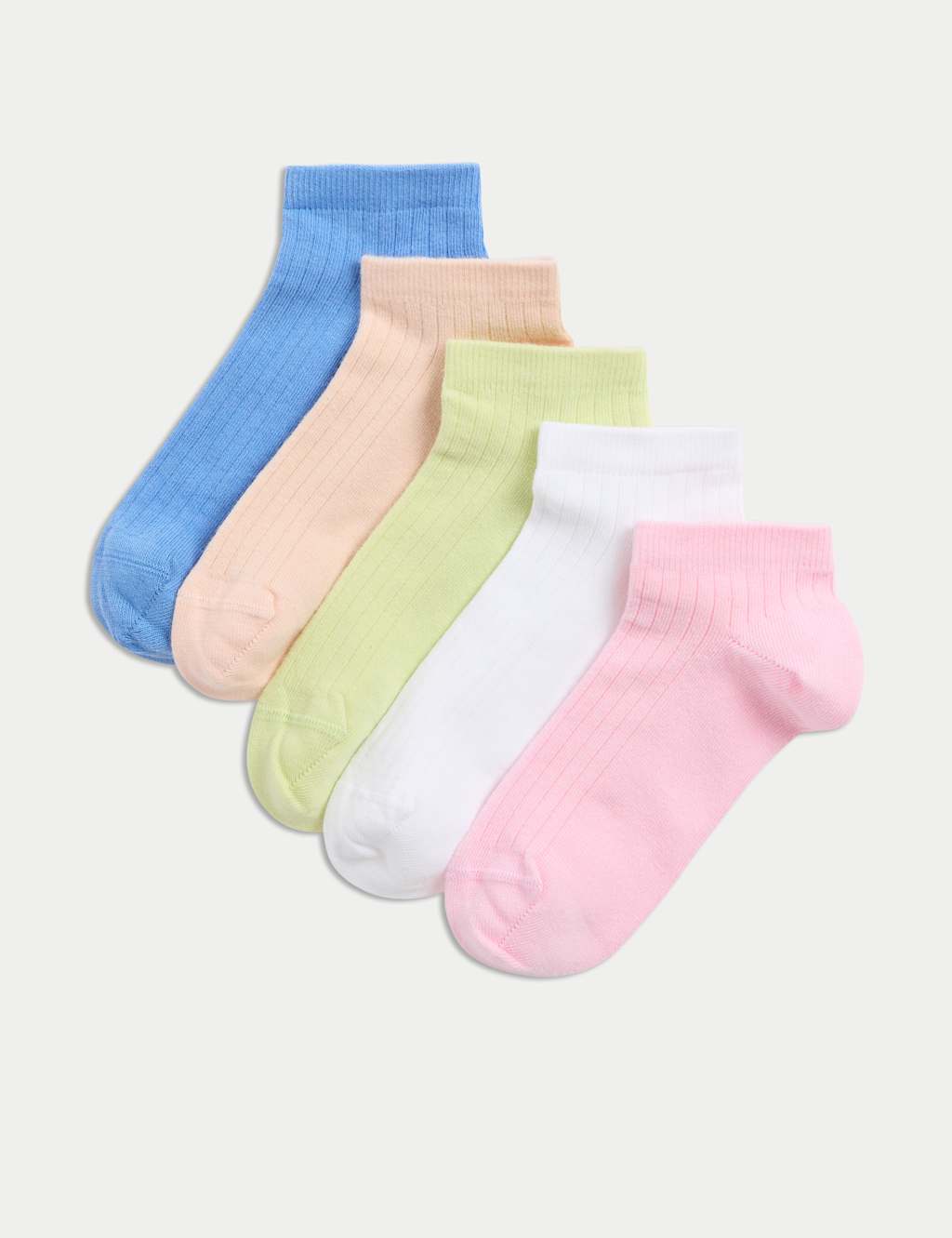 Pack de 5 pares de calcetines trainers lisos de canalé