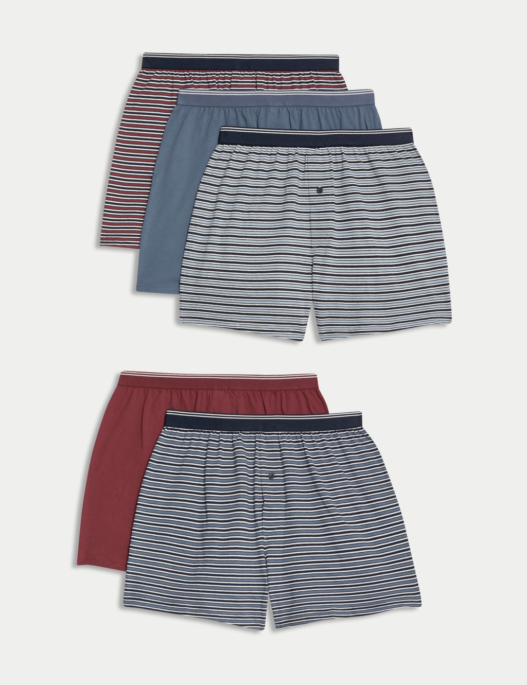 Pack de 5 boxers de punto a rayas