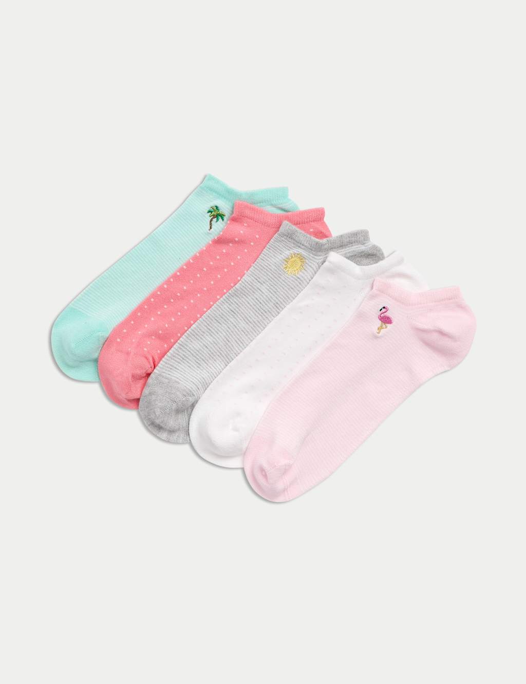 Pack 5 calcetines trainers con detalles bordados