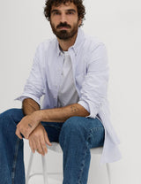 Camisa oxford  de algodón a rayas