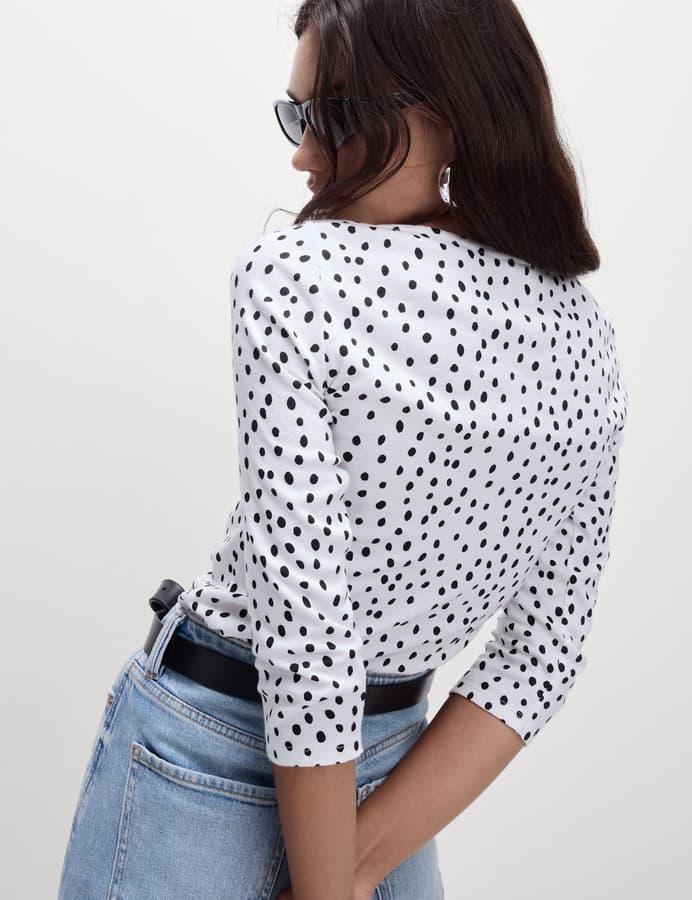 Camiseta de manga semilarga estampada