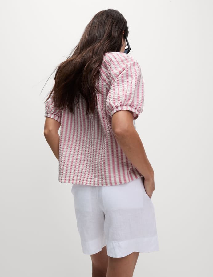 Blusa de rayas de manga corta