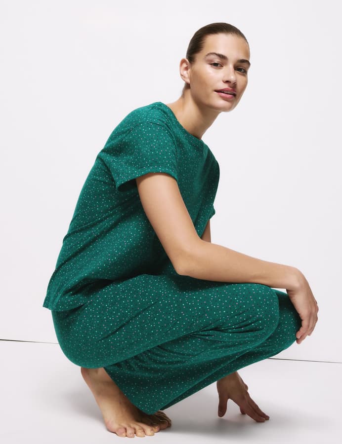 Pijama de manga corta estampado flat pack