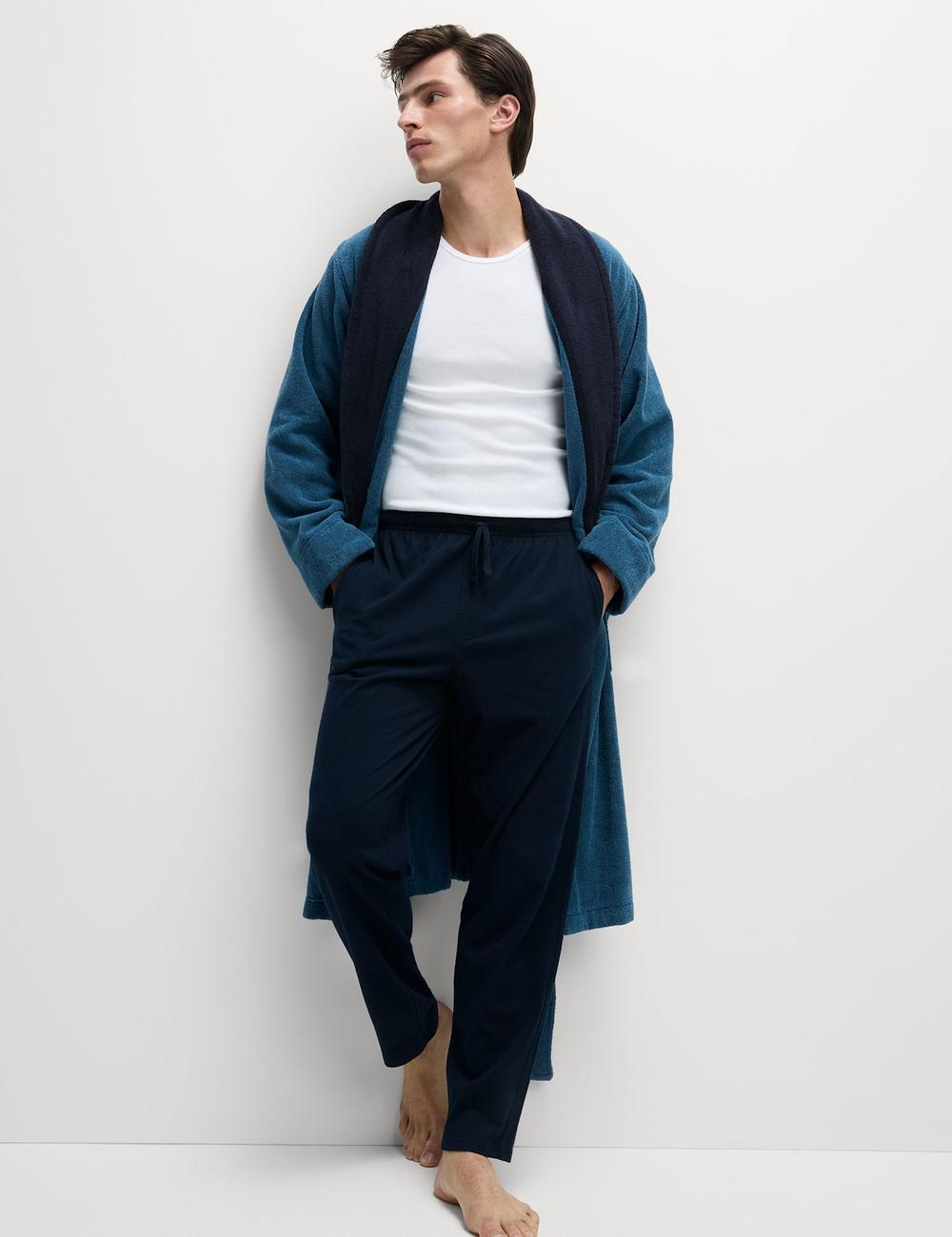 Bata de rizo de algodón