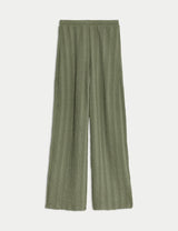 Pantalón de punto con textura de corte ancho