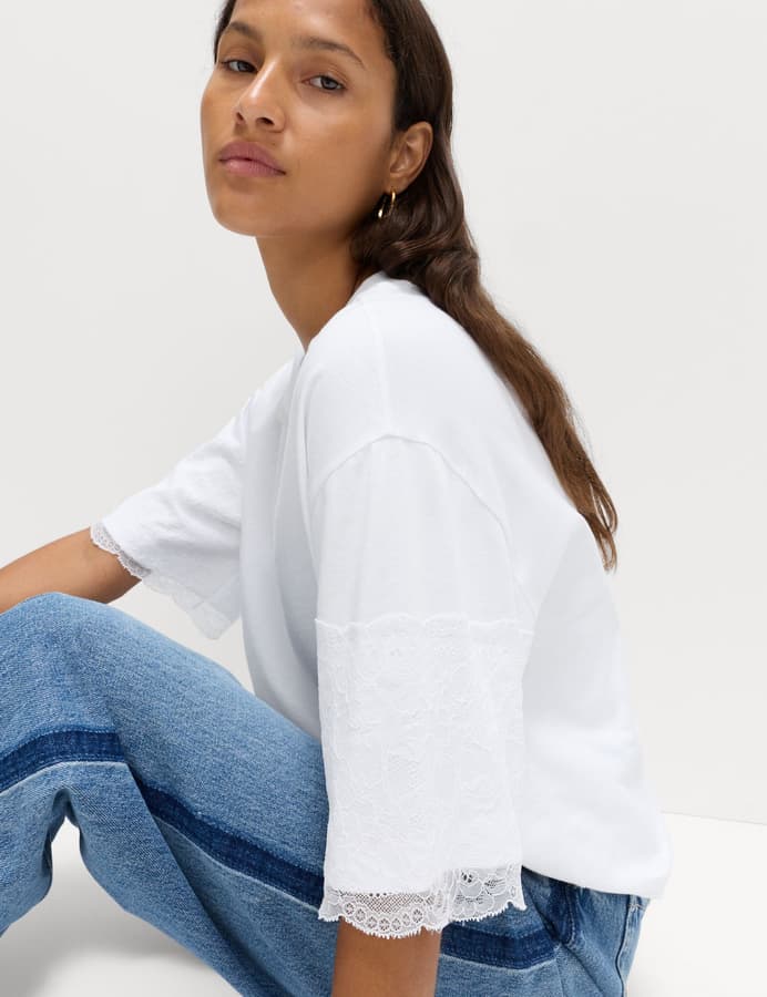 Camiseta rayas manga semilarga