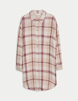 Camisola de manga larga abotonada de cuadros