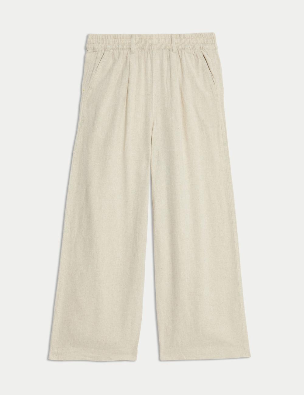 Pantalón pescador de lino viscosa