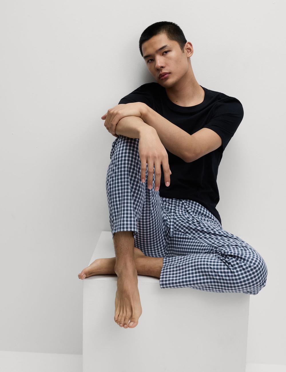 Pack de 2 pantalones largos de tela a cuadros