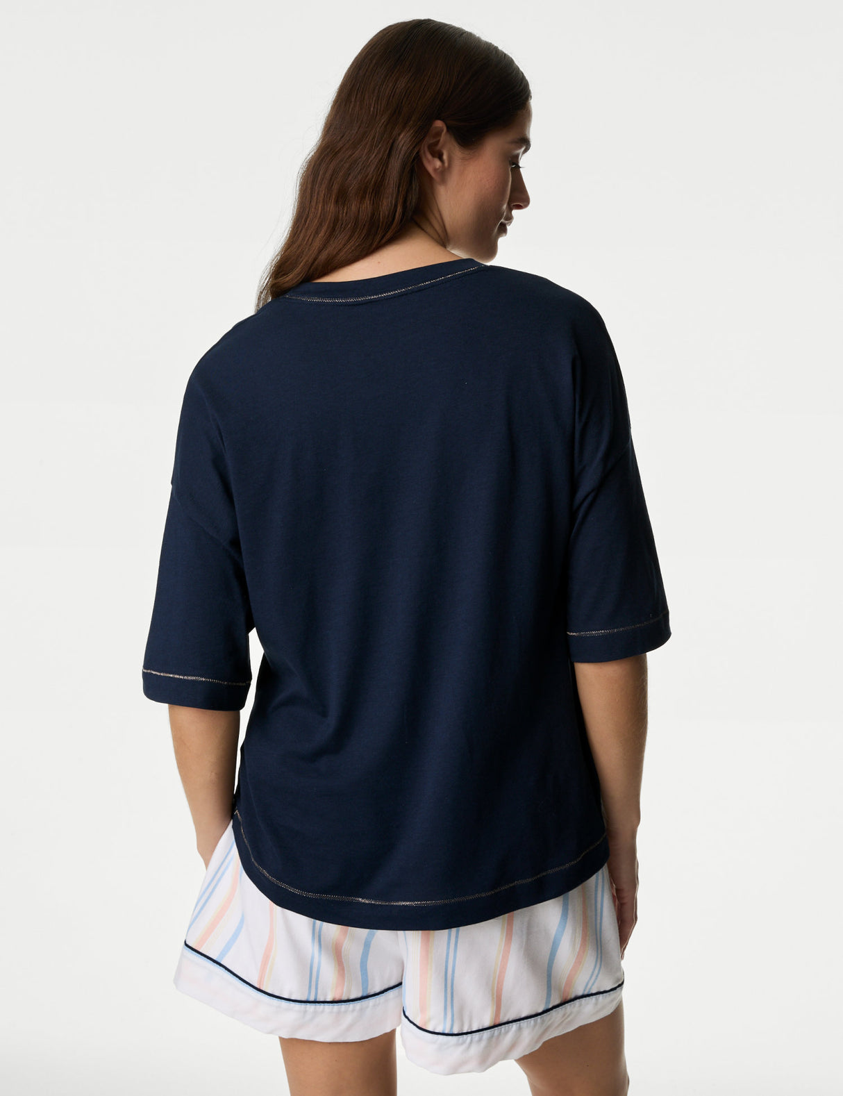 Pijama corto con diseño y top liso