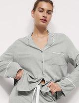 Pijama de manga larga abotonado