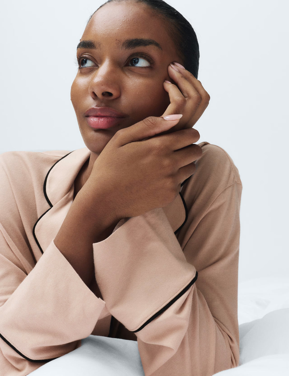 Pijama de manga larga abotonado