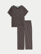 Pijama de largo pescador y top de manga corta con diseño