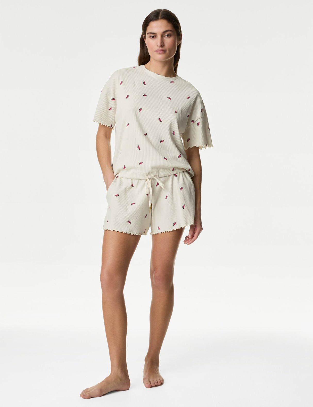 Top de manga corta de canalé