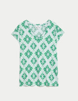Camiseta de manga corta de pico con diseño