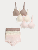 Pack 3 bragas de algodón de estilo short alta de talle