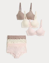 Pack 3 bragas de algodón de estilo short alta de talle