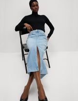 Falda vaquera de largo midi