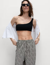 Pantalón pescador estampado de viscosa