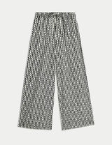 Pantalón pescador estampado de viscosa