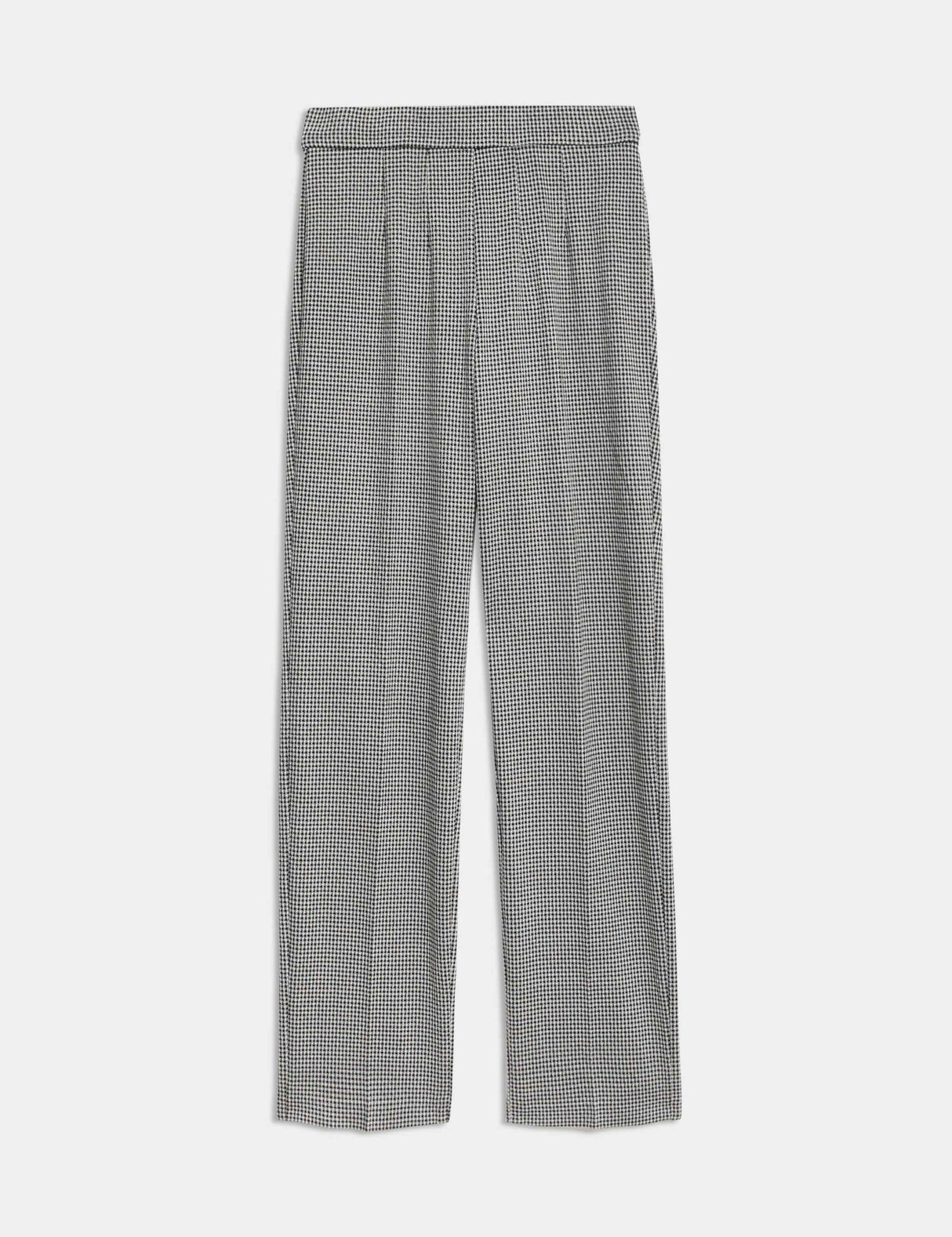 PANTALÓN DE PUNTO DE CORTE RECTO CON DISEÑO DE CUADROS
