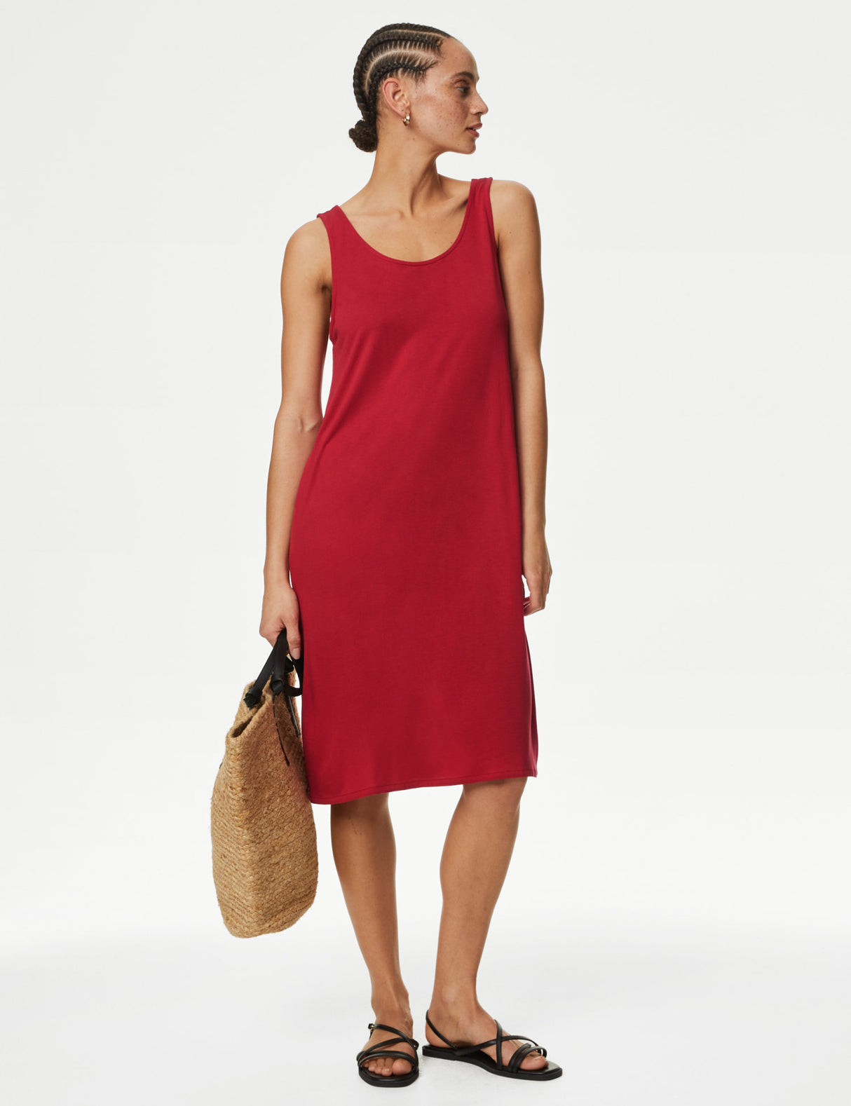 Vestido sin mangas de punto de algodón
