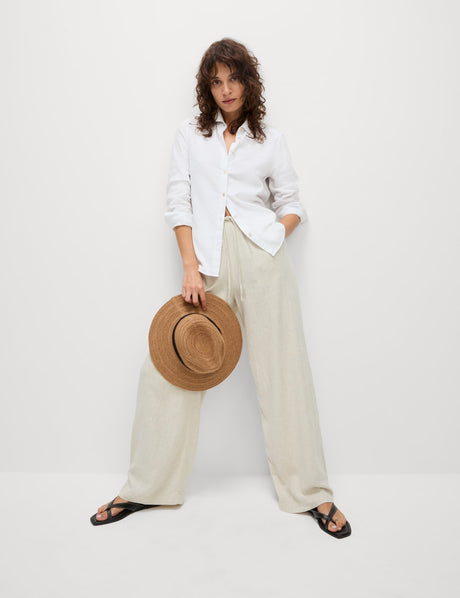 Pantalón de lino viscosa wide