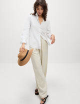 Pantalón de lino viscosa wide