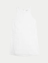 Vestido de lino sin mangas corte swing