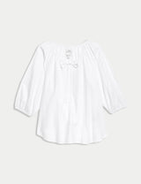Blusa de lino manga semilarga